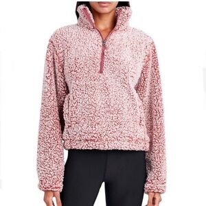 Charlie Paige Pink Sherpa Quarter Zip Pullover